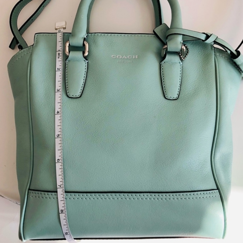 Coach Legacy Mini Tanner In Mint - Tassel Charm And Scarf - Picture 14 of 15